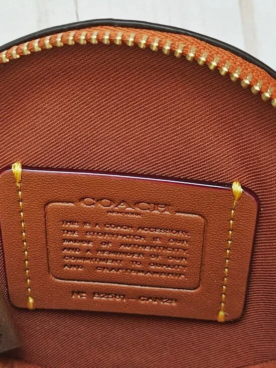 Coach Orange Coin Purse Zip Pouch - Picture 8 of 9